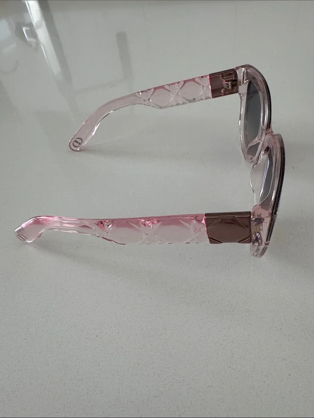 Dior Crystal Pink Cat-Eye Sunglasses with Dark Gradient Lenses